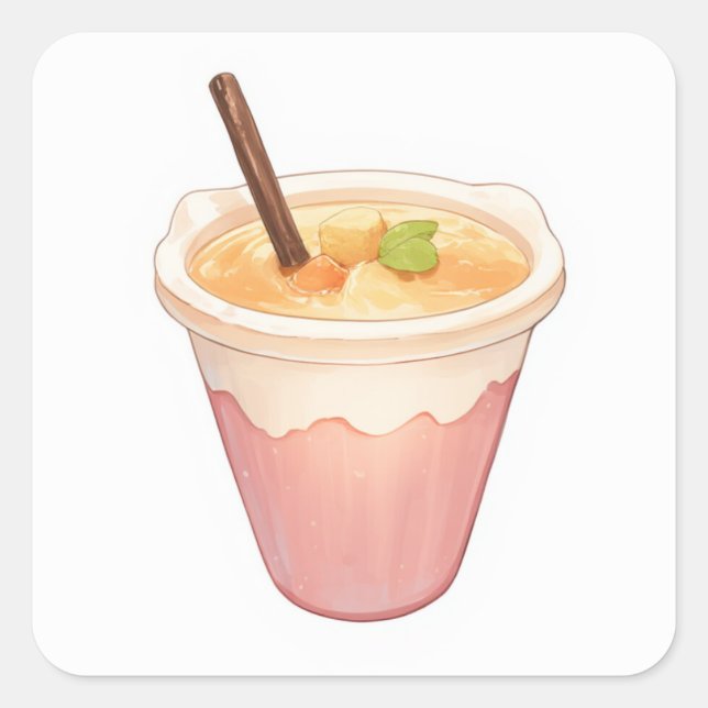 Niedlich Anime-Aufkleber Quadratischer Aufkleber (Vorderseite)