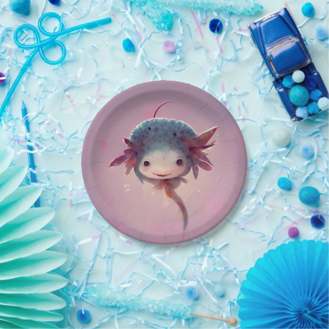 Niedlich Anime Axolotl Pappteller (Party)