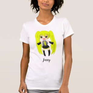 Niedlich Anime Blonde Girl Personalisierter T - Sh T-Shirt