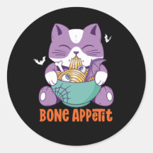 Niedlich Anime Cat Eat Ramen Bon Appetit Halloween