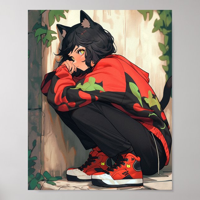 Niedlich Anime Catgirl Poster (Vorne)