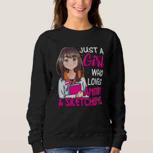 Niedlich Anime Girl Anime & Sketching Lover Sweatshirt