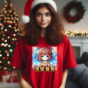 Niedlich Anime Girl Anime-Zeichen T-Shirt