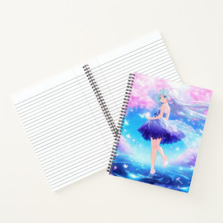 Niedlich Anime Girl Cover Notebook Notizbuch