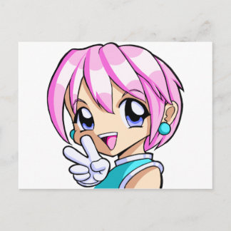 Niedlich Anime Girl Postkarte