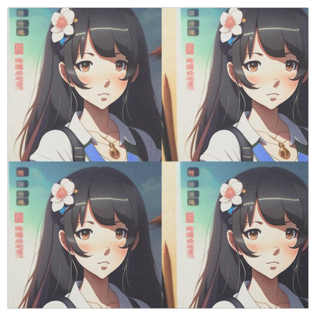 Niedlich Anime Girl Stoff (Muster)