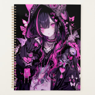 Niedlich Anime Goth Girl Planer