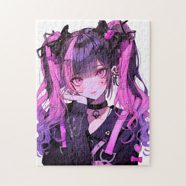 Niedlich Anime Goth Girl Puzzle (Vertikal)