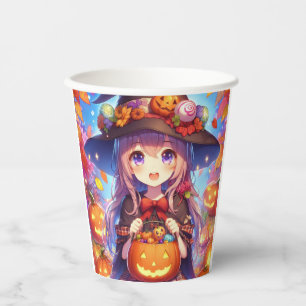 Niedlich Anime Halloween Hexe Pappbecher