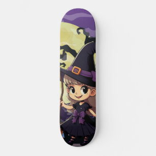 Niedlich Anime Halloween Hexe Skateboard