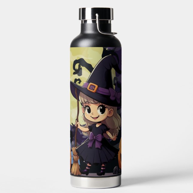 Niedlich Anime Halloween Hexe Trinkflasche (links)