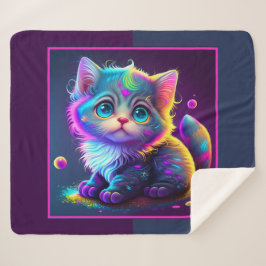 Niedlich animierte Kitten Sherpadecke