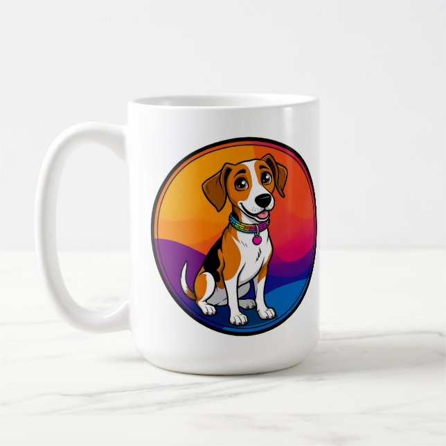 Niedlich animierte Welpe mit Collar Kaffeetasse (Links)