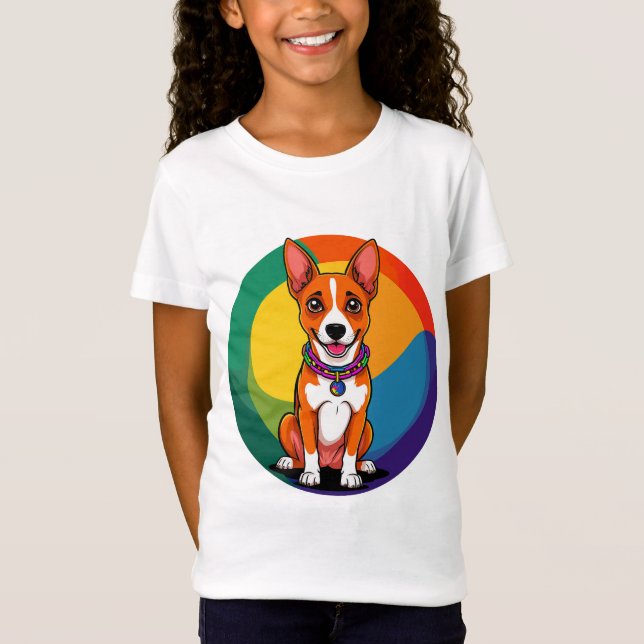 Niedlich animierte Welpe mit Collar T-Shirt (Vorderseite)
