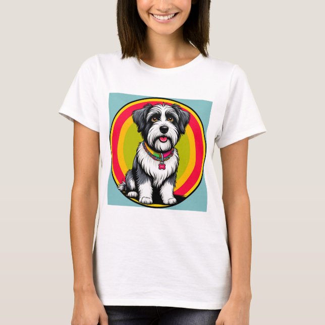 Niedlich animierte Welpe mit Collar T-Shirt (Vorderseite)