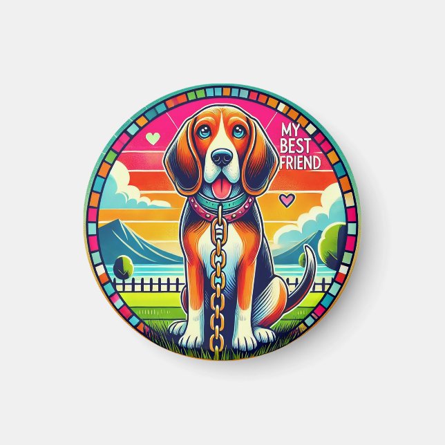 Niedlich animierter Hund Magnet (Vorne)