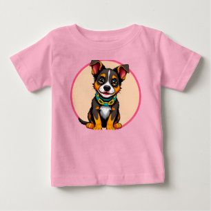 Niedlich animierter Hund mit Collar Baby T-shirt
