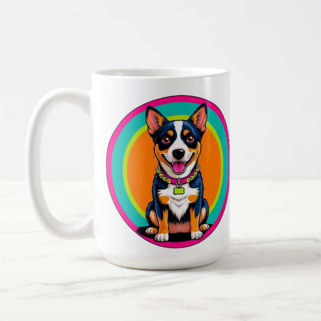 Niedlich animierter Hund mit Collar Kaffeetasse (Links)