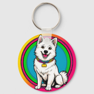 Niedlich animierter Hund mit Collar Schlüsselanhänger