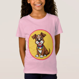 Niedlich animierter Hund mit Collar T-Shirt