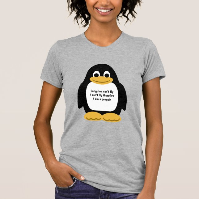 Niedlich animierter Pinguin T-Shirt (Vorderseite)