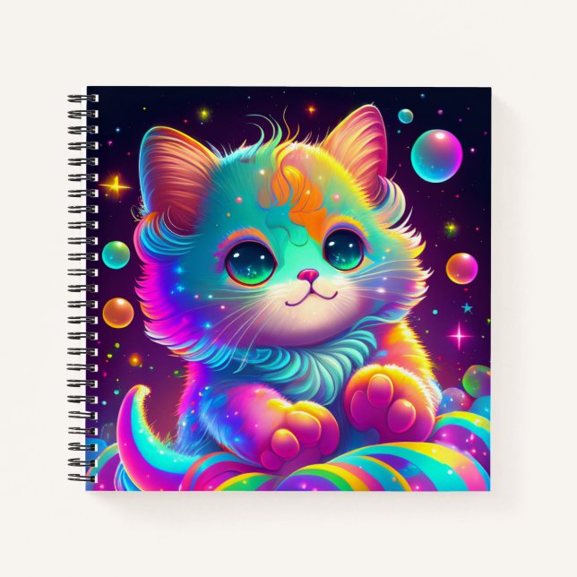 Niedlich animiertes Cat Sketchbook-Notebook Notizbuch (Vorderseite)