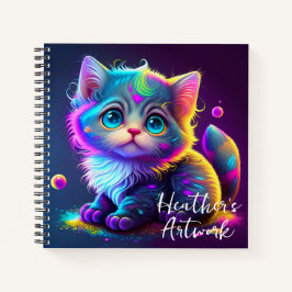 Niedlich animiertes Cat Sketchbook-Notebook Notizbuch