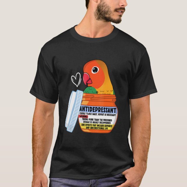 Niedlich Antidepressiv Parrot I Fischers Lovebird T-Shirt (Vorderseite)