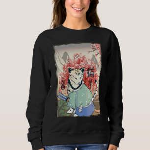 Niedlich antikes japanisches Katzenwerk Japanische Sweatshirt