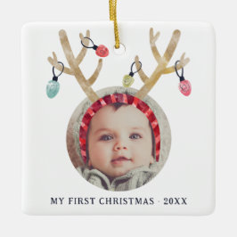Niedlich Antlers First Christmas New Baby Keramikornament