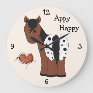 Niedlich Appy Happy Blanket Appaloosa Pferd Große Wanduhr