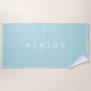 Niedlich Aqua Blue Mit Monogramm Schrift Letter Strandtuch