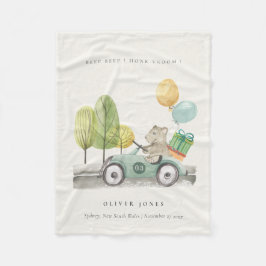 Niedlich Aqua Green Teddy Balloon Party Car Fleecedecke