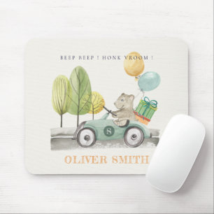 Niedlich Aqua Green Teddy Balloon Party Car Mousepad