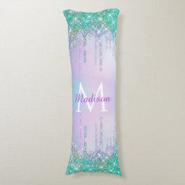 Niedlich Aqua Turquoise Unicorn Glitzer Tropfen Mo Seitenschläferkissen