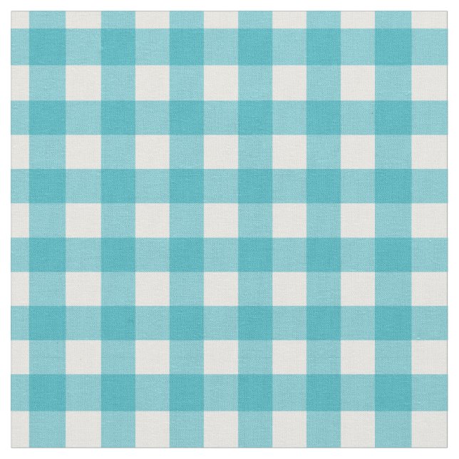 Niedlich Aquamarin Gingham Stoff (Nahaufnahme)