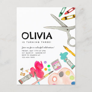 Niedlich Art Artist Paint Zeichne Party Malerei Ge Postkarte