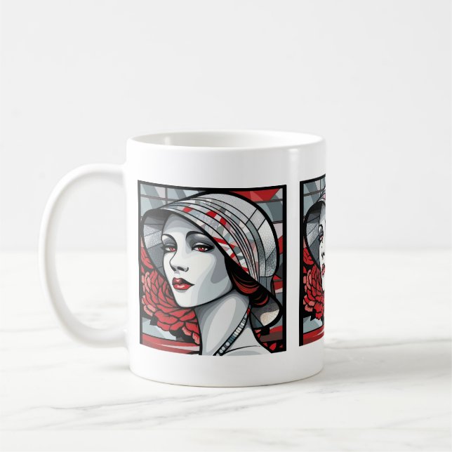 Niedlich Art Deco Lady Kaffeetasse (Links)