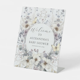 Niedlich Art Nouveau Pastel Blume Butterfly Baby Sockelschild