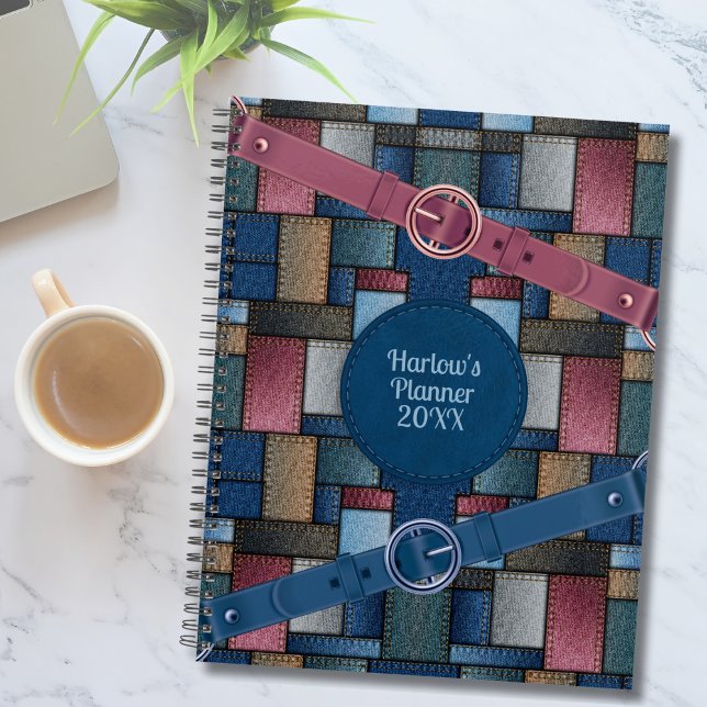 Niedlich Artisan Patchwork Blue Planner Planer (Cute Artisan Patchwork Customizable Planner)
