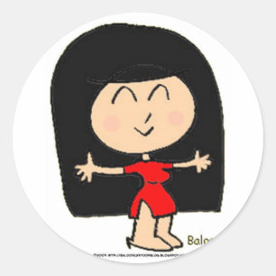 NIEDLICH ASIAN GIRL RUNDER AUFKLEBER