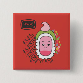 Niedlich Asian Kawaii Sushi Button