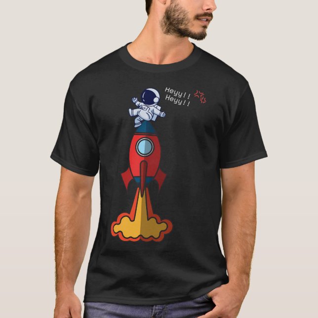 Niedlich Astro Rocket T-Shirt (Vorderseite)