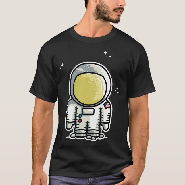 Niedlich Astronaut T-Shirt (Vorderseite)