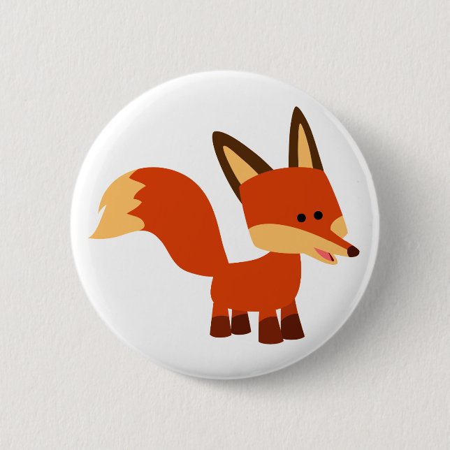 Niedlich Astute Cartoon Fox Button Abzeichen (Vorderseite)