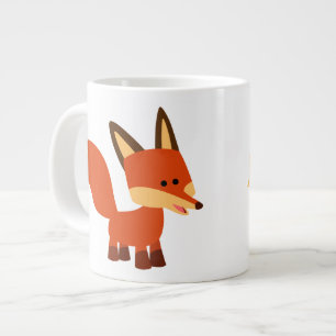 Niedlich Astute Cartoon Fox Jumbo Tasse