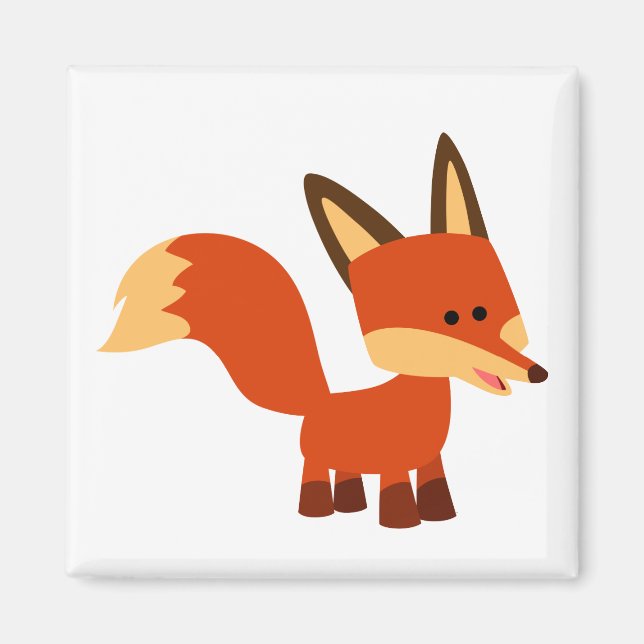 Niedlich Astute Cartoon Fox Magnet (Vorne)
