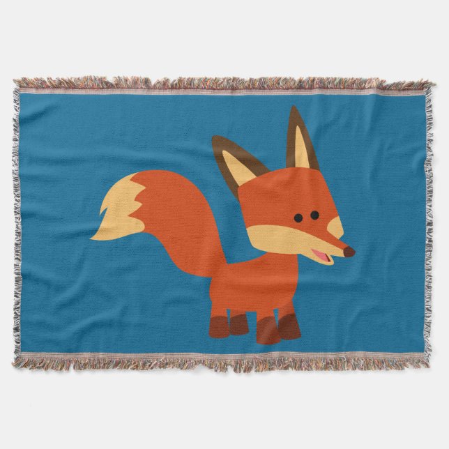 Niedlich Astute Cartoon Fox Throw Blanket Decke (Vorderseite)