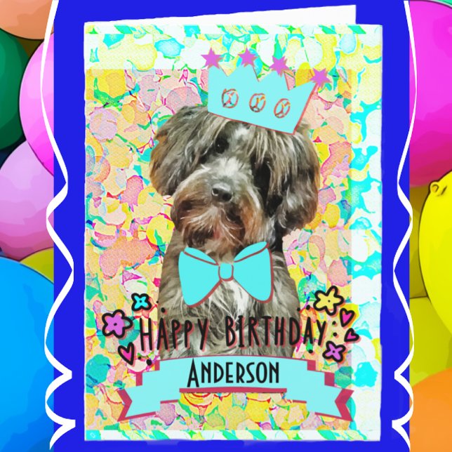 Niedlich Aussie Poodle Dog Happy Birthday Karte (Von Creator hochgeladen)