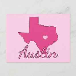 Niedlich Austin Texas Girl Pink Postkarte